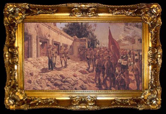 framed  Richard Caton Woodville Khartoum Memorial Service for General Gordon (mk25), ta009-2